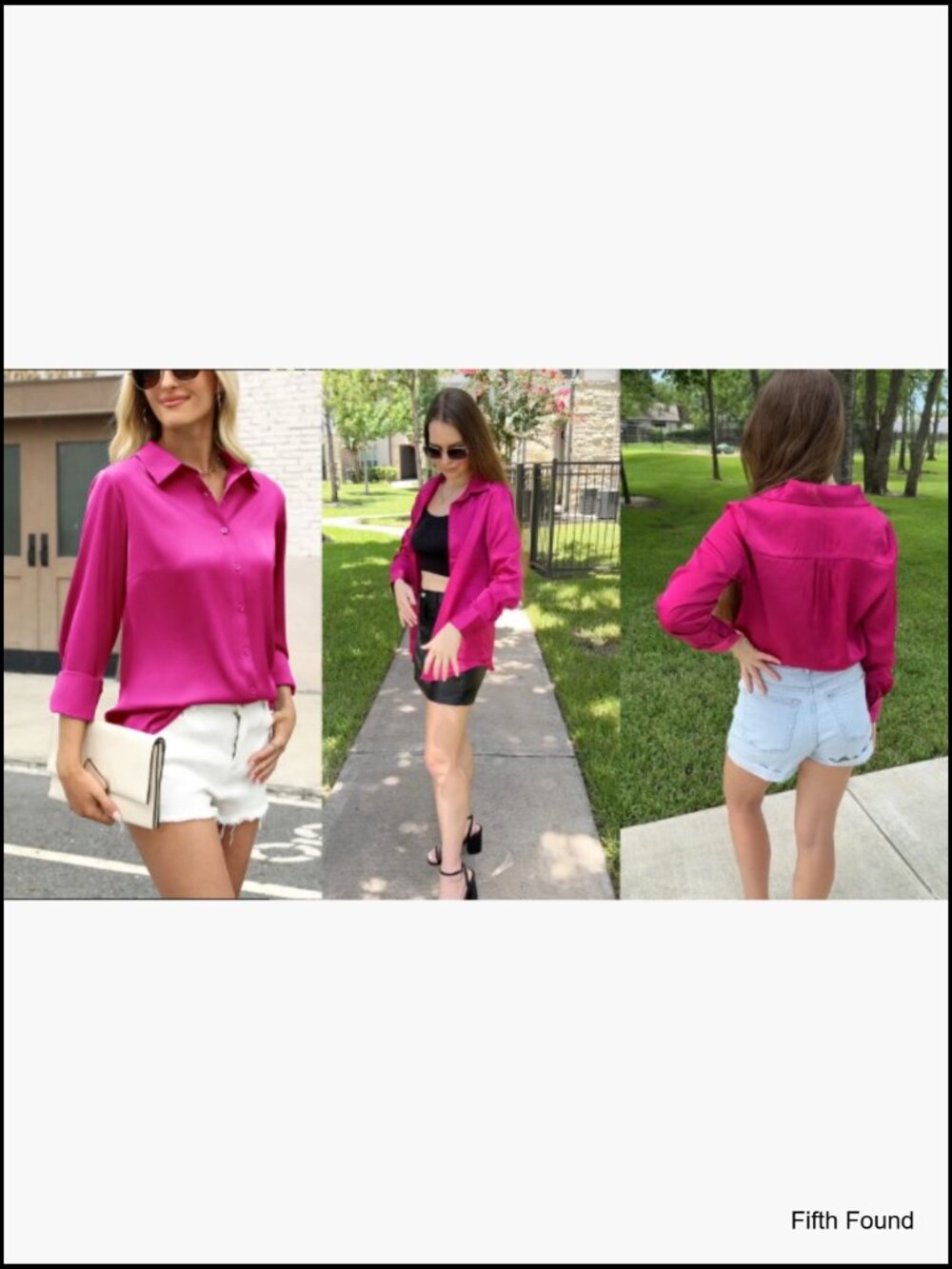 Satin Button Down Shirt Long Sleeve Business Casual Blouse Tops Work - Picture 5 of 6